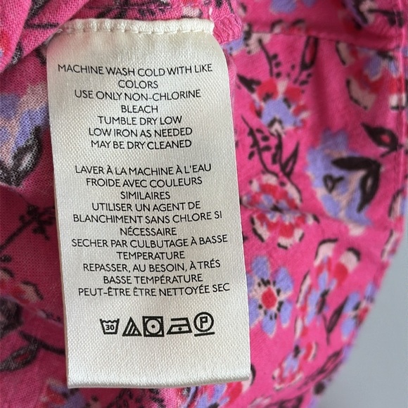Free People James Smock Top in Pink Rose Combo Size S - Picture 7 of 15